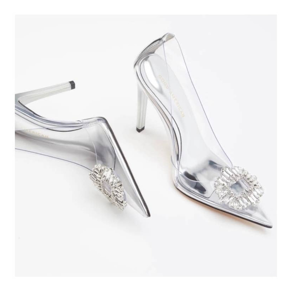 Good American Cinder-Rella Pumps Size 9.5 Glass Lucite GA275JPB-X - Picture 8 of 12